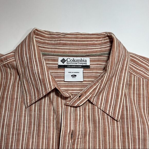 Columbia Short Sleeve Striped Button Down Shirt - Picture 4 of 15